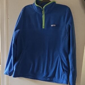 Columbia PFG Blue Fleece Pullover with Green Accents